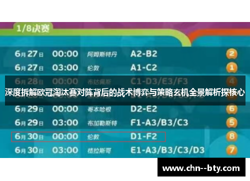 深度拆解欧冠淘汰赛对阵背后的战术博弈与策略玄机全景解析探核心